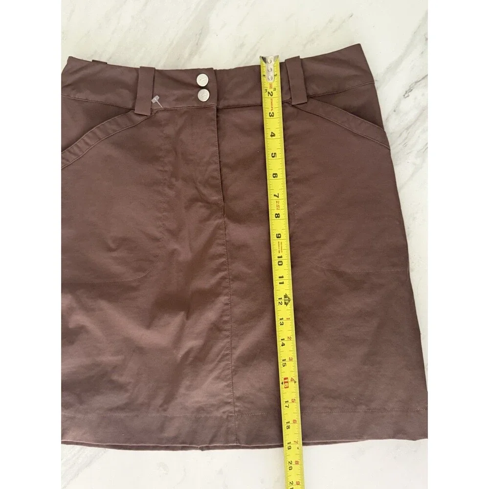 Nike Golf Skort Womens 4 Brown Fit Dry Stretch Pockets Knee Length Athletic